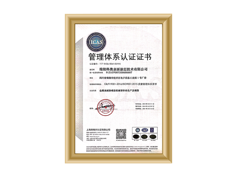2019ISO认证证书 